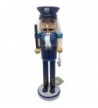 Santas Workshop Policeman Nutcracker Black