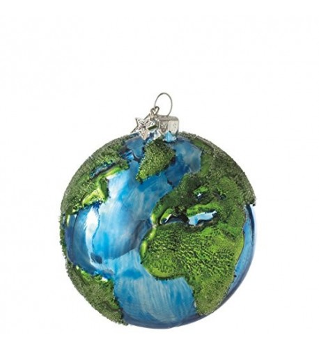 Earth Design Glass Christmas Ornament