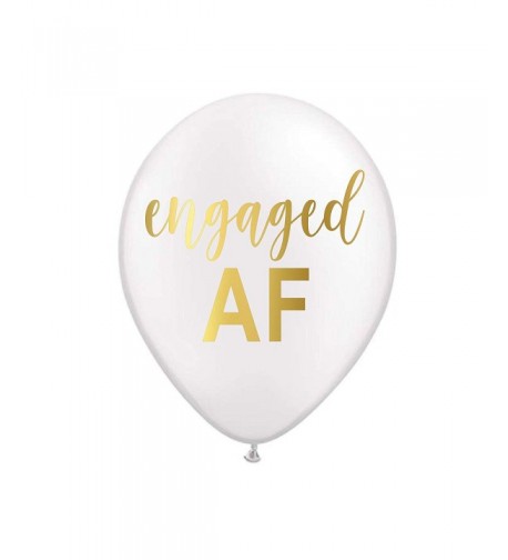 White Engaged Bachelorette Balloons Bridal