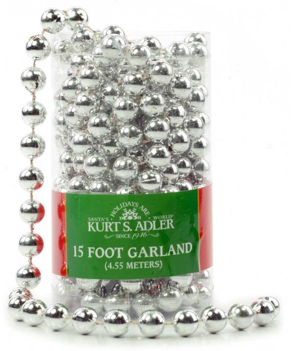 Kurt Adler 15 Feet Silver Garland