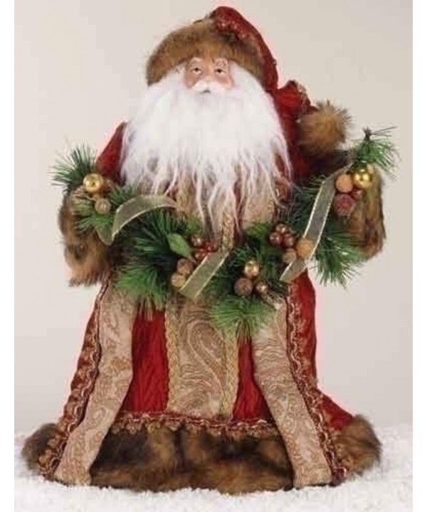 Lavish Santa Burgundy Christmas Topper