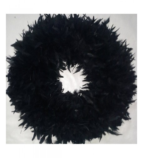 Black Feather Wreath XL Fluffy Halloween