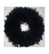 Black Feather Wreath XL Fluffy Halloween
