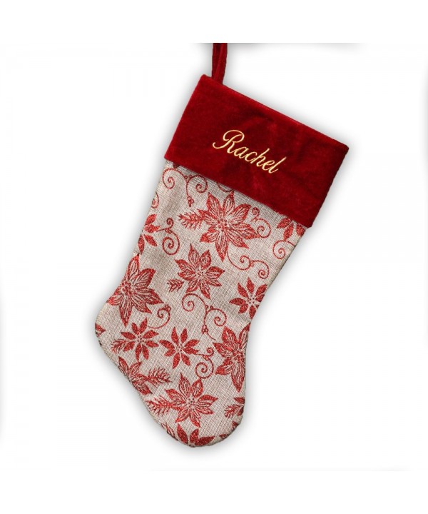 GiftsForYouNow Floral Personalized Christmas Stocking