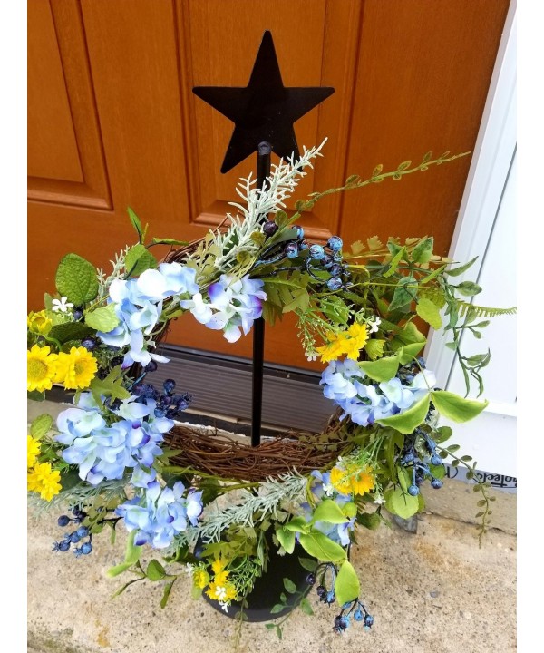 Wrought Iron Standing Wreath Hanger