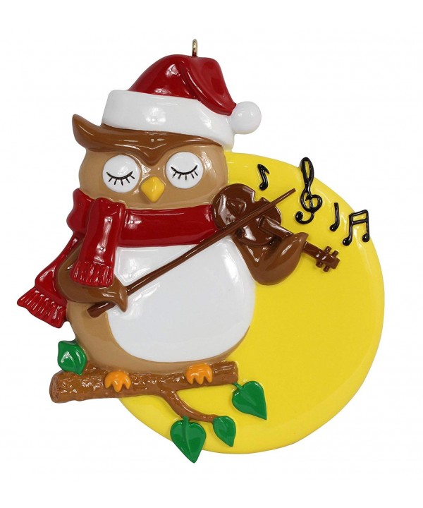 Personalized Violin Owl Holiday Ornament