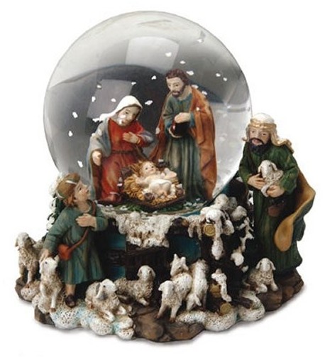 Christmas Globe Waterball Family Shepherds