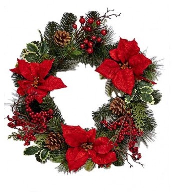 Worth Imports Spruce Poinsettia Wreath