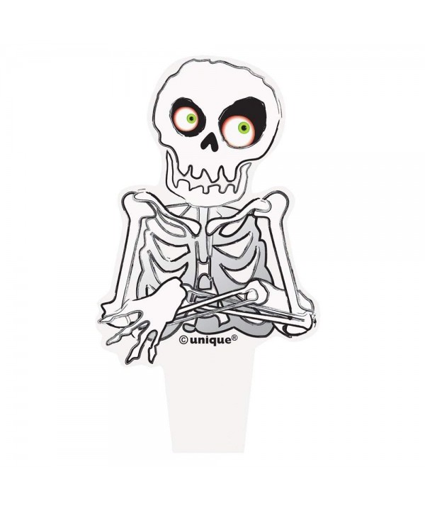 Plastic Skeleton Halloween Cupcake Toppers
