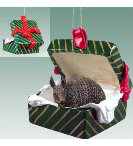 Armadillo Gift Box Christmas Ornament