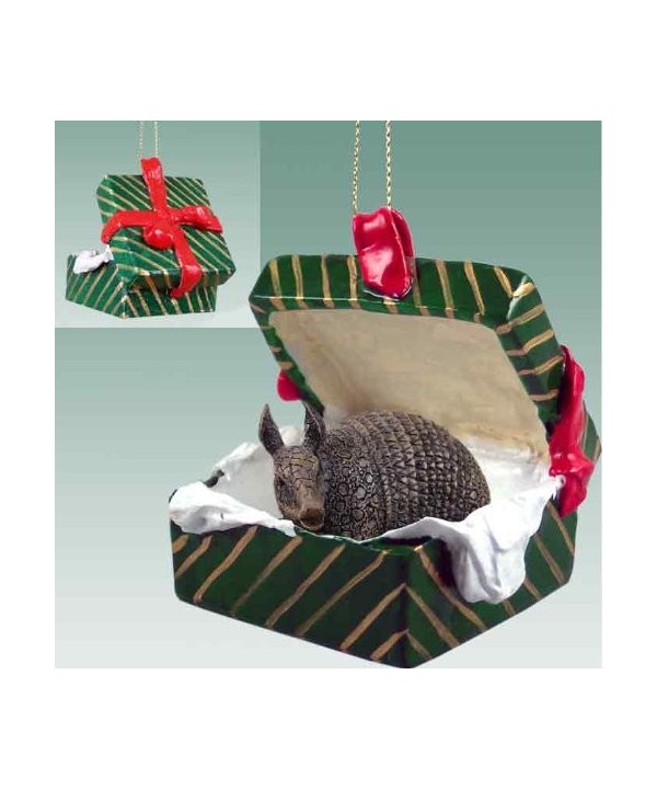 Armadillo Gift Box Christmas Ornament