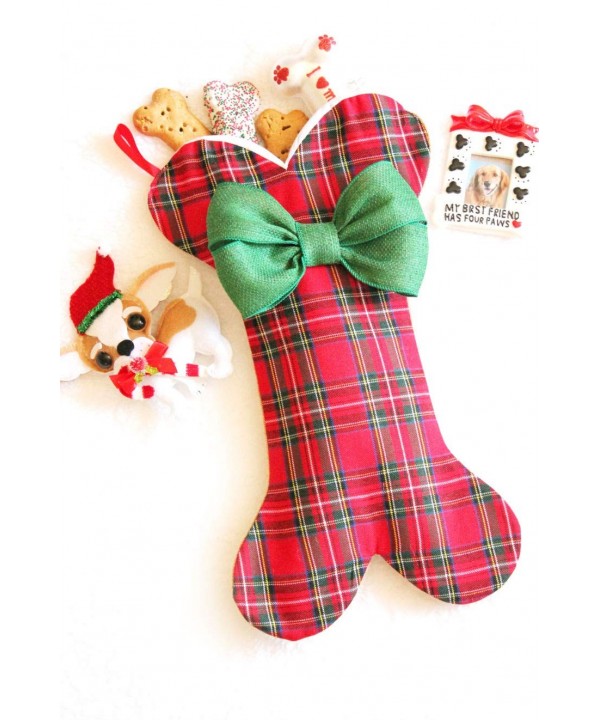 Dog Bone Christmas Stocking - Burlap Pet Stockings - Christmas ...