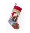 Boxer Needlepoint Dog Christmas Stocking