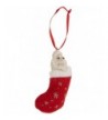 Christmas Stocking Ornament Painted Stitched