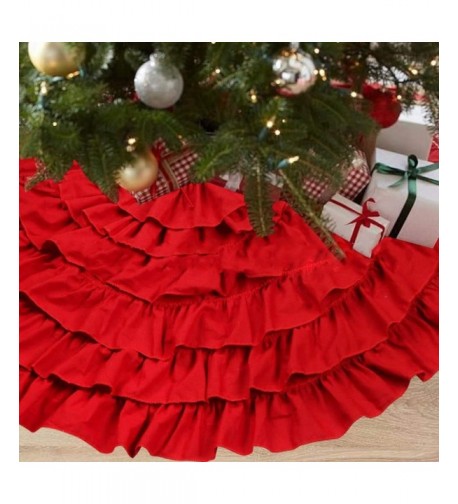 NIGHT GRING Burlap Ruffled Christmas Decorations