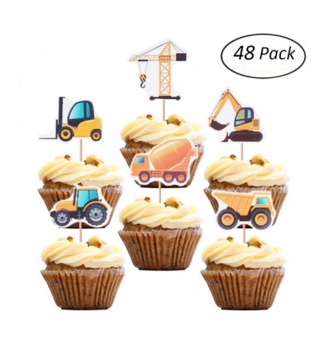 Construction Cupcake Excavator Decoration Birthday