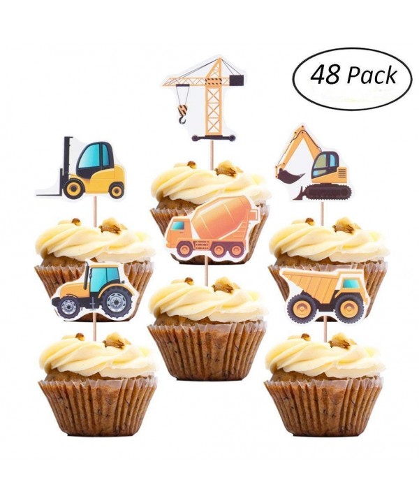 Construction Cupcake Excavator Decoration Birthday