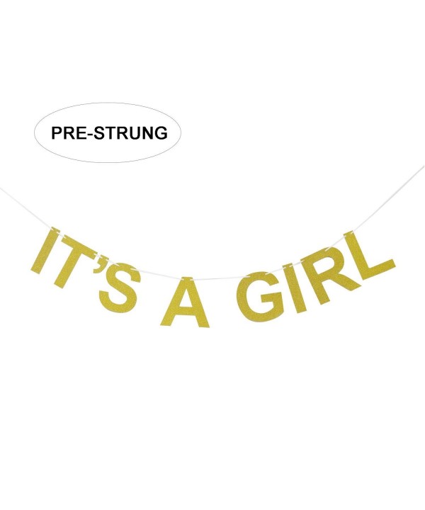 ITS GIRL Gold Glitter Banner