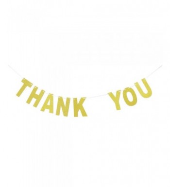 Thank Banner Gold Glitter Bunting