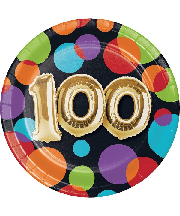 Balloon 100th Birthday Dessert Plates