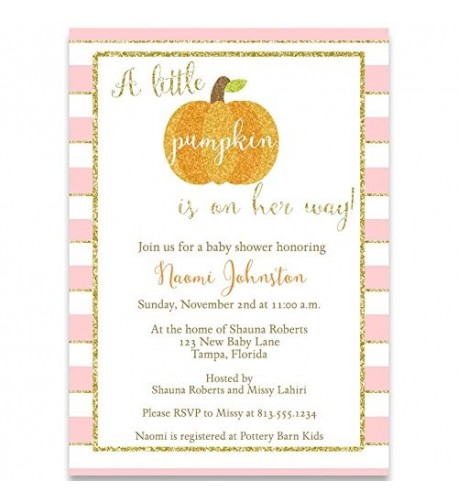 Invitation Sparkling Pumpkin Printed Envelopes