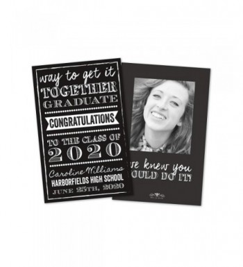 Black White Personalized Graduation Announcement