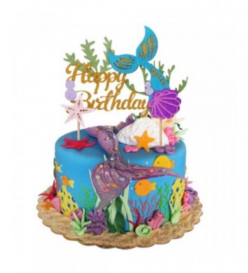 Glitter Mermaid Birthday Picks Decoration Supplies