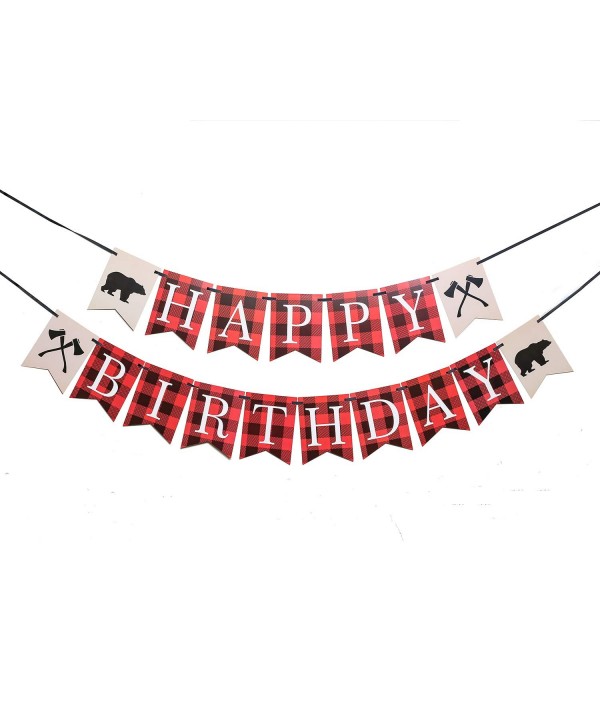 Lumberjack Birthday Banner Woodland Decoration