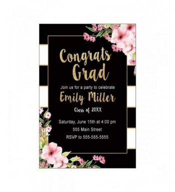 Invitations Graduation Party Floral Personalized