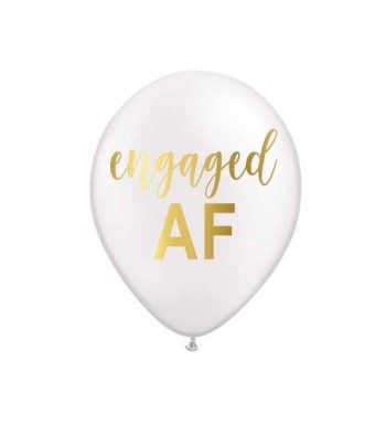 White Engaged Bachelorette Balloons Bridal