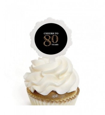 Adult 80th Birthday Cupcake Stickers