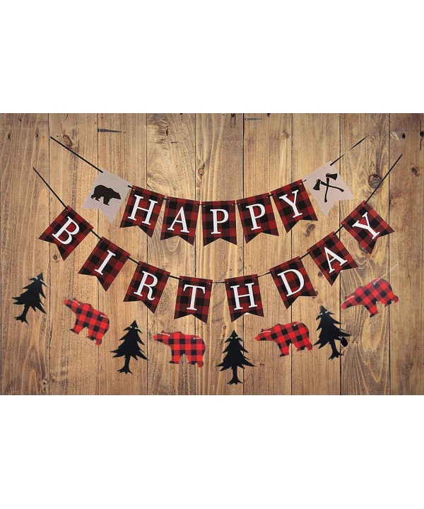 Lumberjack Birthday Banner Woodland Decoration