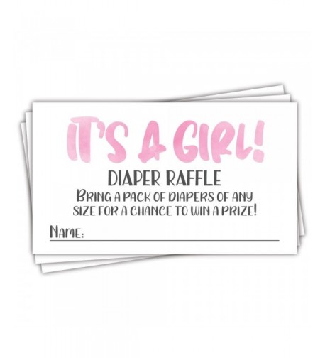 Pink Watercolor Diaper Raffle Tickets