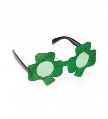 Patricks Shamrock Shaped Glitter Sunglasses