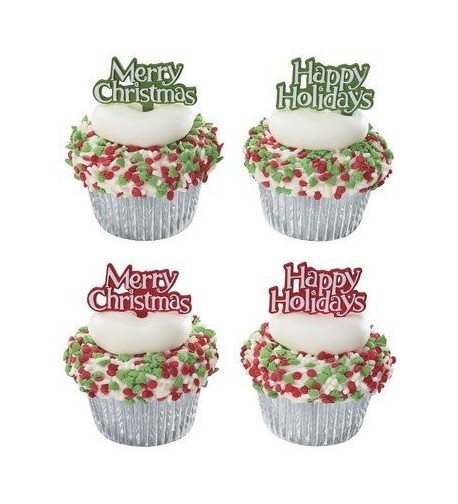 Merry Christmas Happy Holidays Cupcake