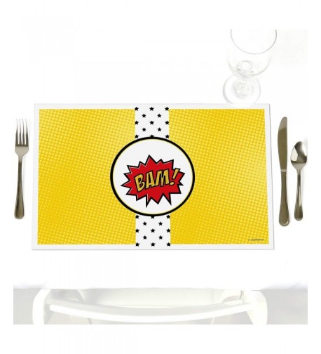 BAM Superhero Decorations Birthday Placemats