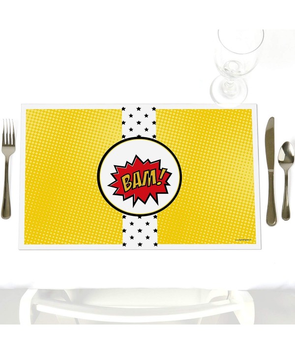 BAM Superhero Decorations Birthday Placemats