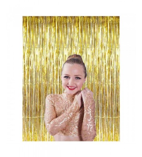 ShiDianYi 3FTx8FT Gold Foil Fringe Curtain Foil