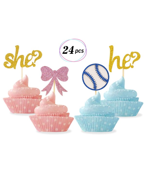 Gender Cupcake Toppers Baseballs Decorations