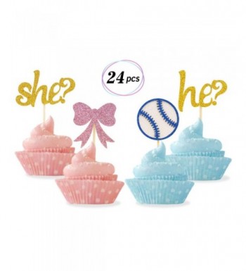 Gender Cupcake Toppers Baseballs Decorations