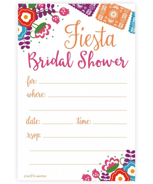 Fiesta Bridal Shower Invitations Envelopes