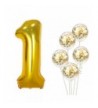 Large Number Gold Confetti Balloon