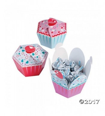 Cupcake Shaped Party Hearts Valentines