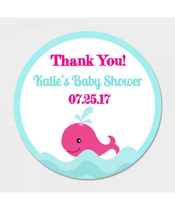 Personalized Whale Party Favor Stickers