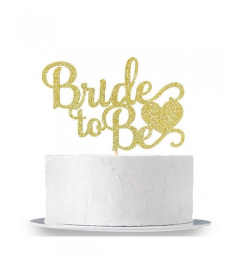 Gold Glitter Bride Cake Topper