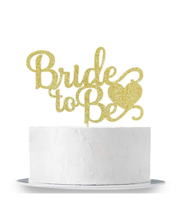 Gold Glitter Bride Cake Topper