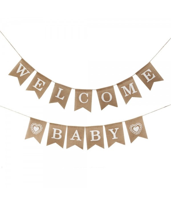 Betalala Welcome Burlap Banner Vintage Decorations