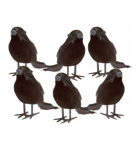 Halloween Black Feathered Small Crows