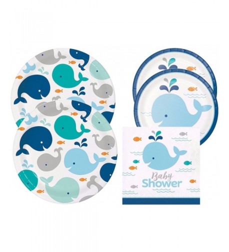 Spout Whale Shower Plates Napkins