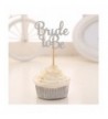 Silver Glitter Cupcake Toppers Wedding